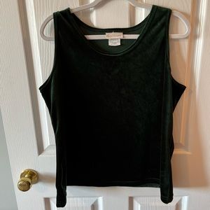 Gloria Vanderbilt Green Velvet Tank Top sz XL